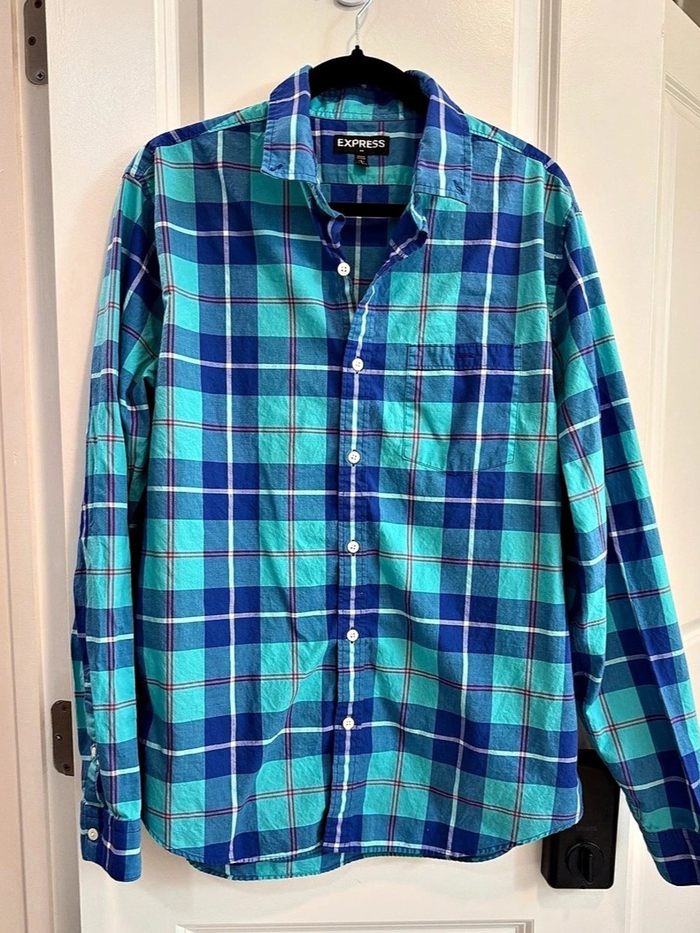 Express Men's Plaid Button Down